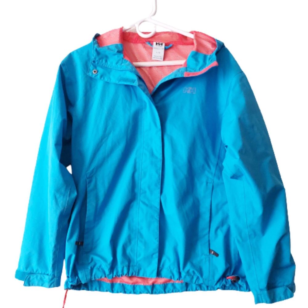 Helly Hansen Loke Hiking Shell Blue Hooded Jacket Women's Sz L
